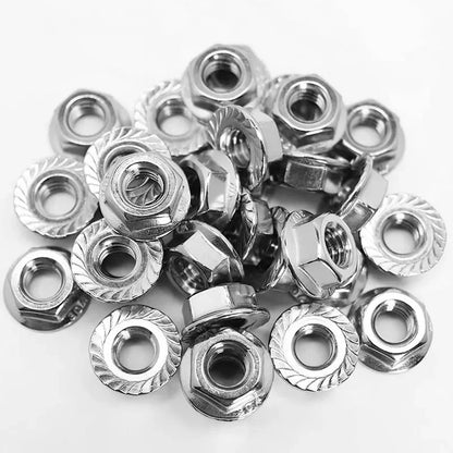 304 Stainless steel Hex Head Serrated Spinlock Flange Nuts