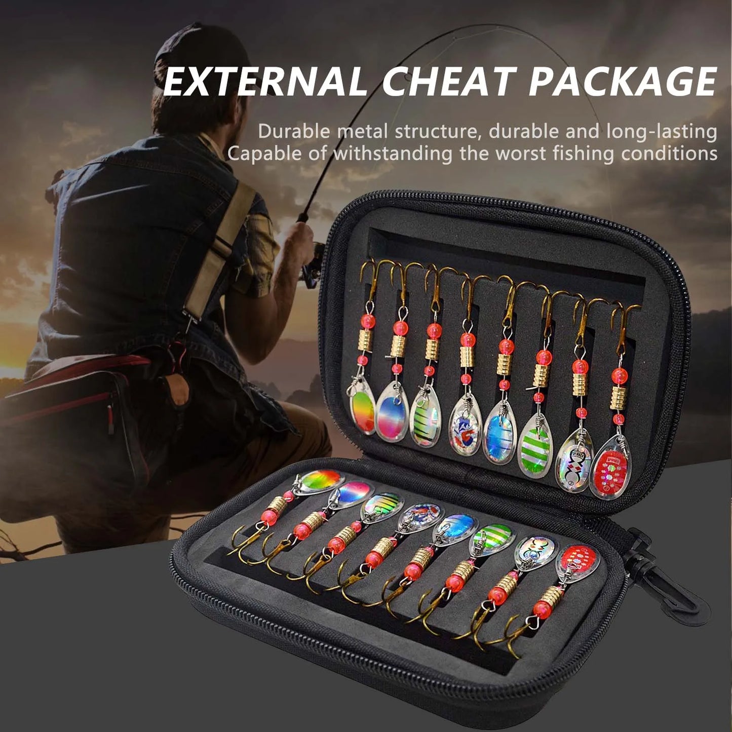 16Pcs Spinner Lure Fishing Set