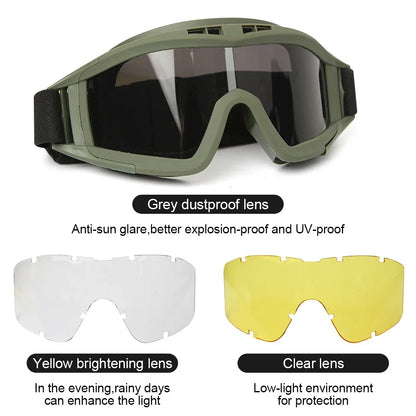 Airsoft 3 Lens Tactical Goggles