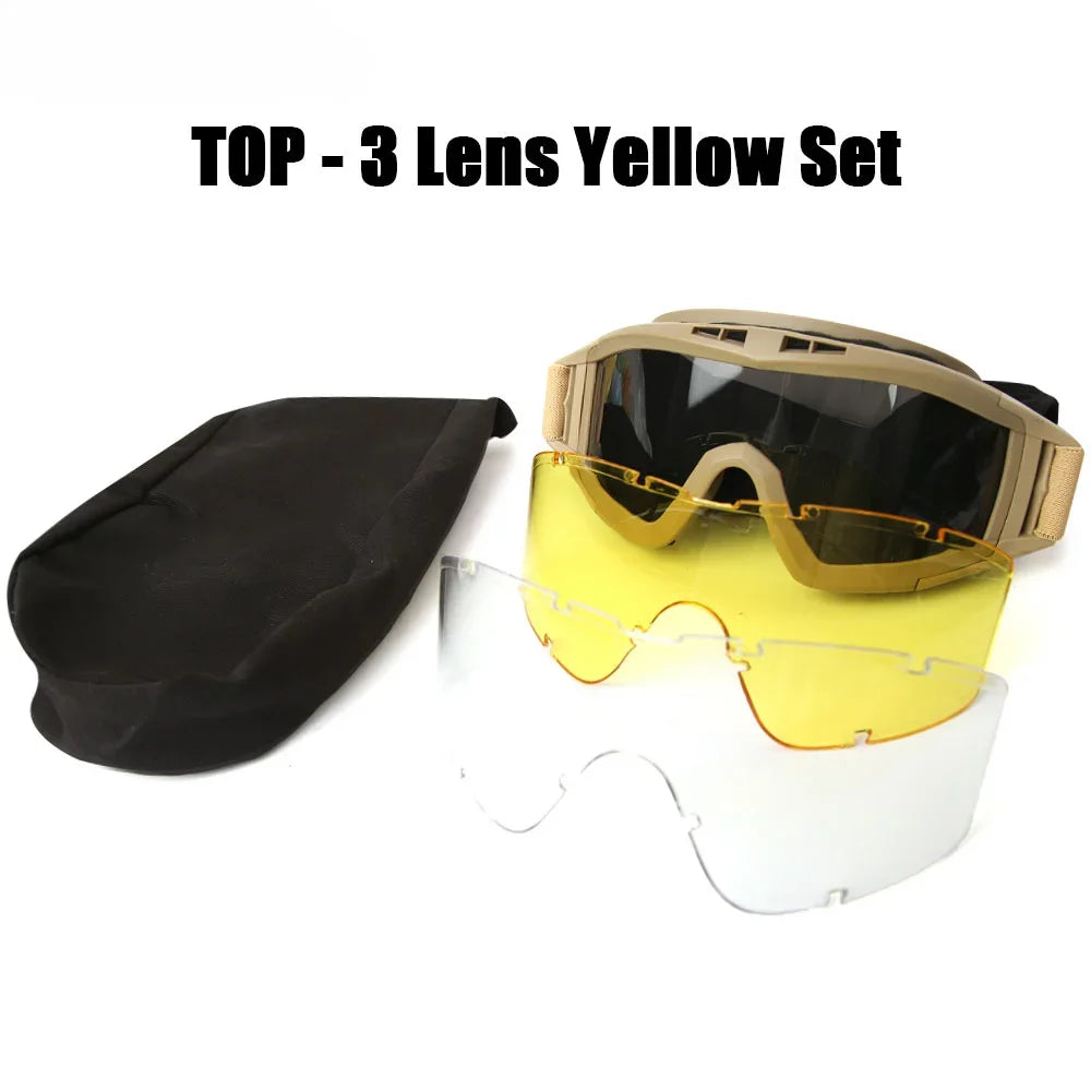 Airsoft 3 Lens Tactical Goggles