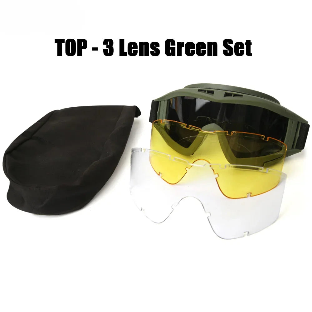 Airsoft 3 Lens Tactical Goggles