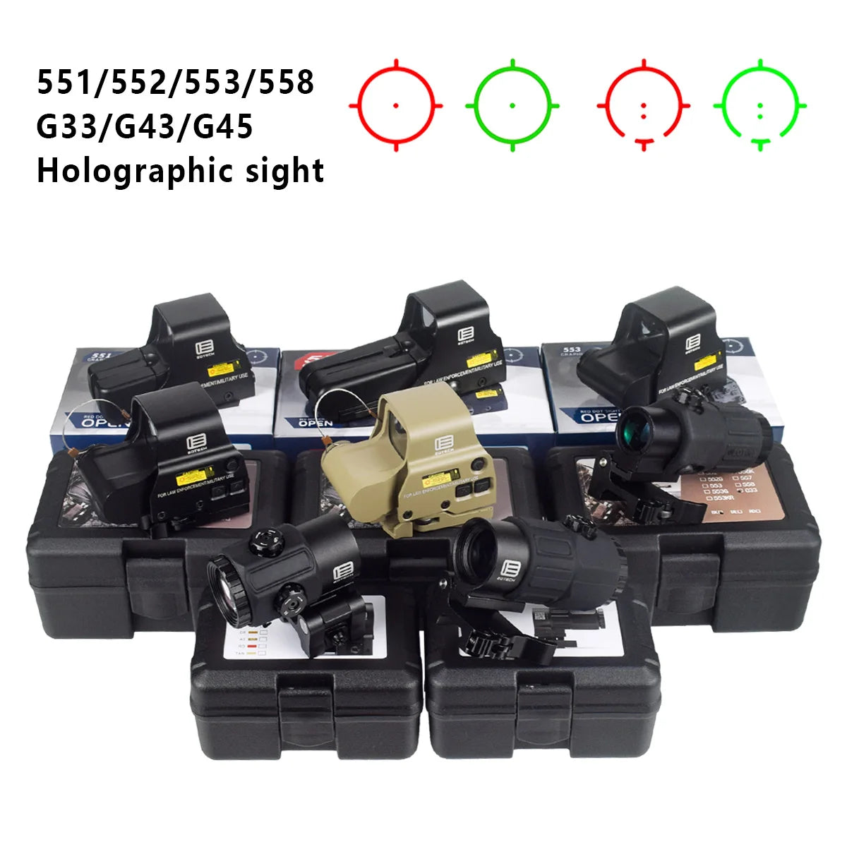 Tactical Red Dot Holographic Sight Ecotech Scope