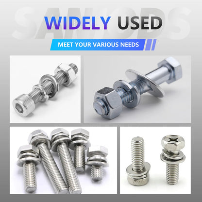 Stainless Steel Lock and Flat Washer Assortment Kit