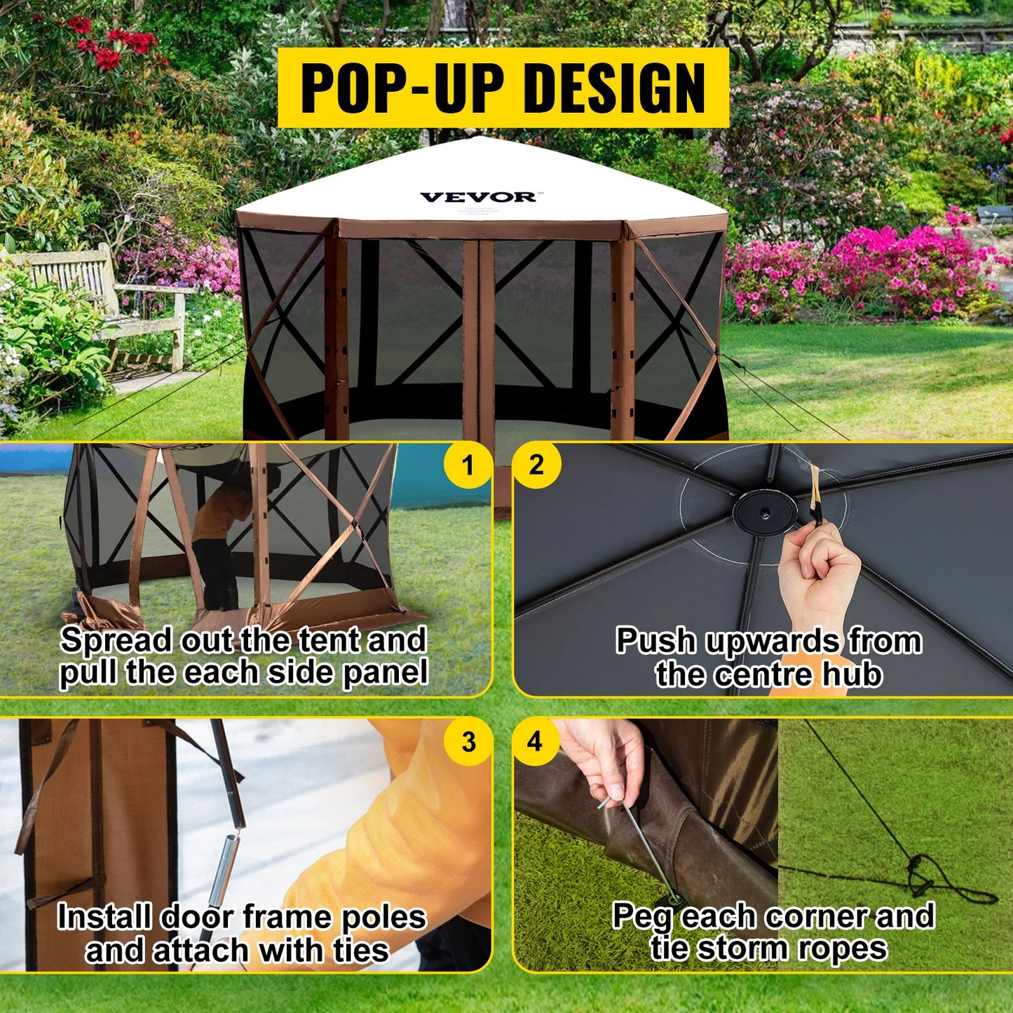 SucceBuy Pop-up Camping Gazebo