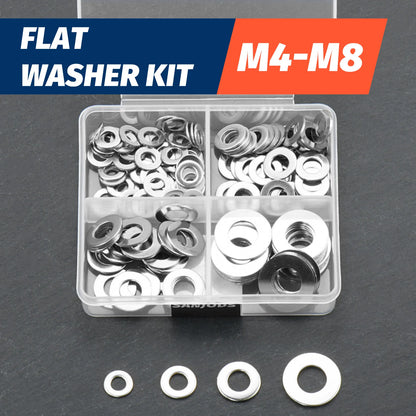 Stainless Steel Lock and Flat Washer Assortment Kit