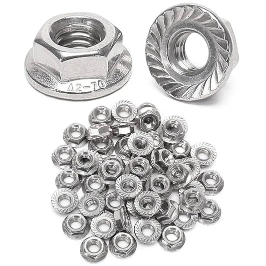 304 Stainless steel Hex Head Serrated Spinlock Flange Nuts